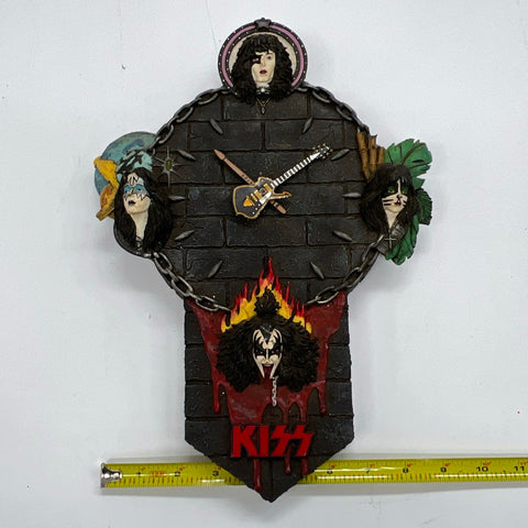KISS Band 3D Wall Clock Gene Simmons Paul Stanley 12.5 Inch Music Collectible