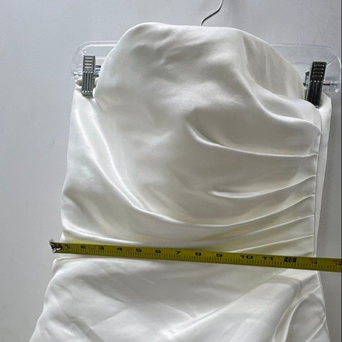 David's Bridal Michaelangelo Women's Wedding Dress Gown Ivory Satin Strapless 12