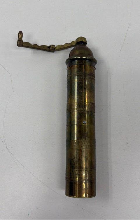 Vintage Brass Pepper Mill Spice Grinder Hand Crank Made in Greece 11 Inch