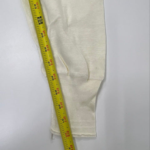 Vintage 80s Healthknit Men's Union Suit Long Johns Cream Cotton USA Made L 42-44