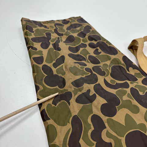 Vintage 80s Stearns Dry Wear Frog Skin Camo PVC Rain Bib Overalls Pants Sz S