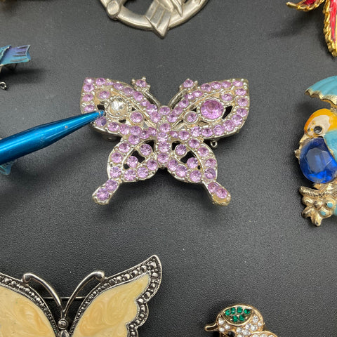 Vintage to Modern Animal Costume Jewelry Lot 15pc Birds Butterflies Cats Pig
