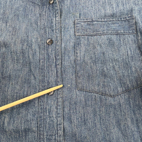 Vintage 90s Hairston Roberson Women's Blue Denim Pearl Collar Shirt Jacket M/L