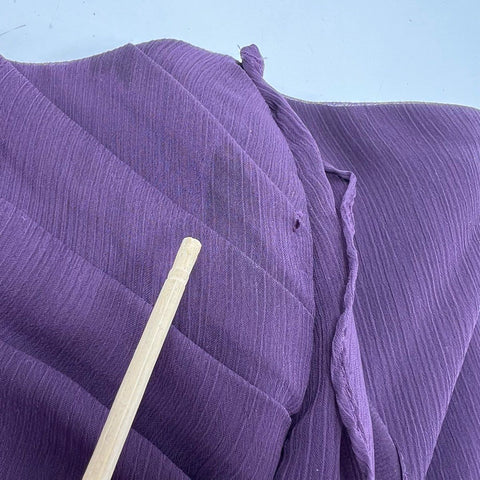 Davids Bridal Purple Strapless Crinkle Chiffon Ruffle Formal Gown Womens