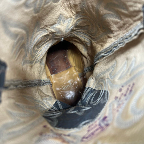 Justin 8527 Grey Elephant Leather Black Cowboy Western Boots Size 10 D