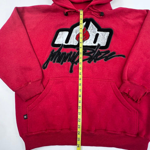 Vintage 90s Johnny Blaze Embroidered Hip Hop Streetwear Pullover Hoodie Sz L
