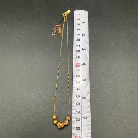 Vintage 1928 Jewelry Co Gold Tone Graduated Rose Floral Bead Necklace 16"