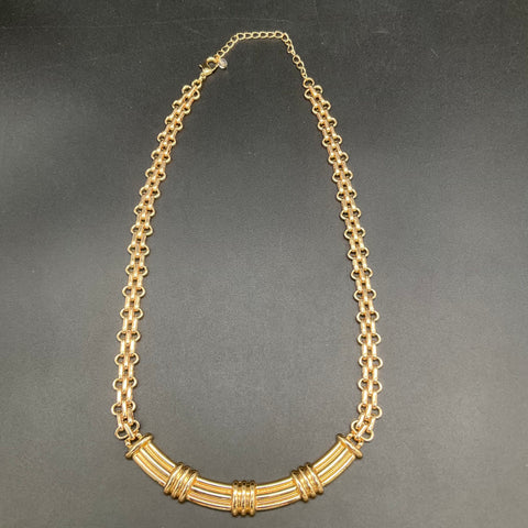 JTV Off Park Collection Gold Tone Bar Necklace and Bangle Bracelet Jewelry Set