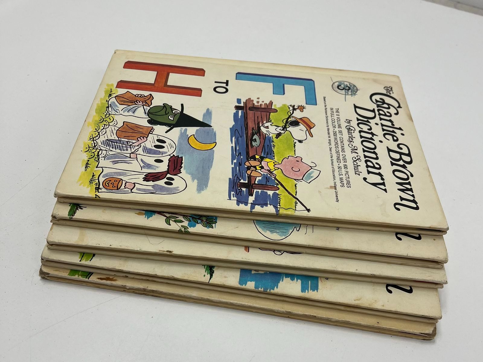 Vintage 1973 Charlie Brown Dictionary Partial Set Lot 5 Books Charles M Schulz