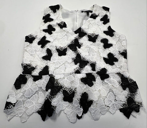 White House Black Market Women's SL Butterfly Lace Bodice Top NWT Sz 14