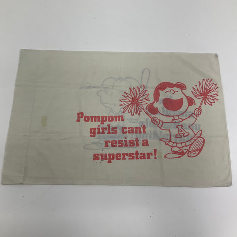 Vintage Tastemaker Peanuts Charlie Brown Double Sided Pillowcase USA Made