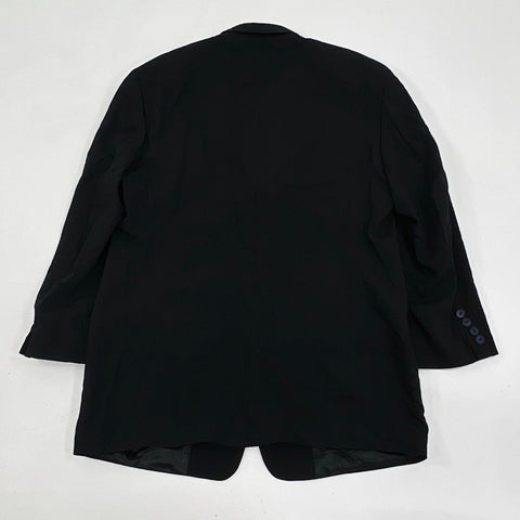 Vintage Y2K Brandini Famous-Barr Men's Suit Jacket Blazer Black Wool Union L