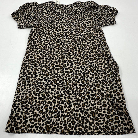 Velvet by Graham & Spencer Women's Leopard Print Puff Sleeve Mini Dress NWT Sz M