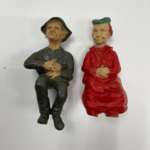 Vintage 1968 Filmways Beverly Hillbillies Jed & Granny Shelf Sitter Figures
