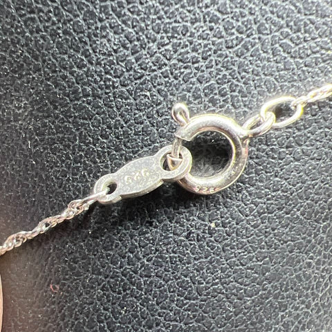 925 Sterling Silver Twist Heart Gemstone Pendant Necklace