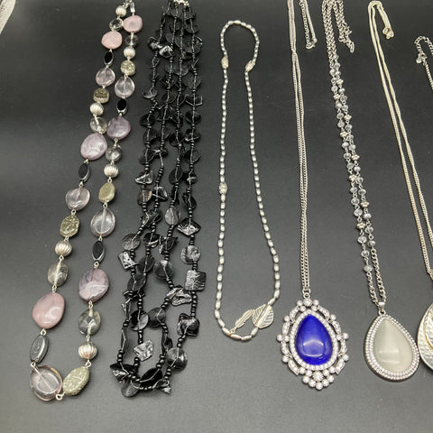 Mixed Costume Jewelry Lot 12 Necklaces Vintage to Modern 0.9 lbs Star Heart