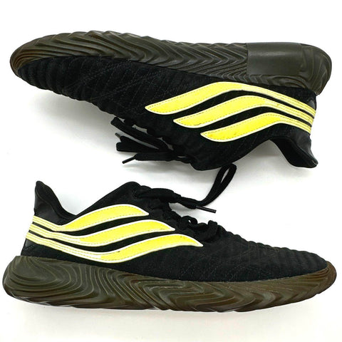 Adidas Sobakov Black Solar Yellow Gum Sole Sneakers Men's Size 10.5