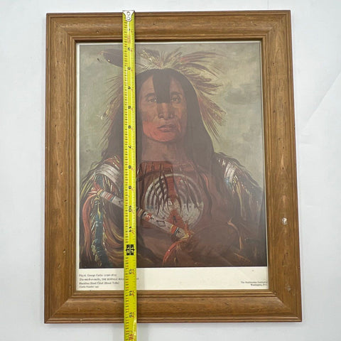 George Catlin Smithsonian Print Blackfoot Chief Buffalo Bull's Back Fat 13x16
