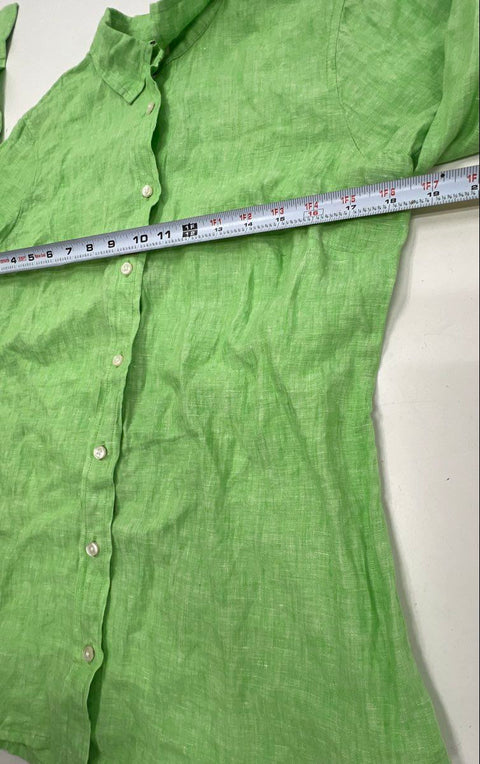 J.Crew Women's Green Baird McNutt Irish Linen Slim Shirt NWT Sz 6