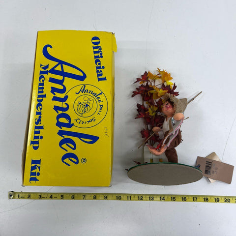 Annalee 7 Inch Goin' Fishing Logo Kid 1995 Doll Society Figurine With Box