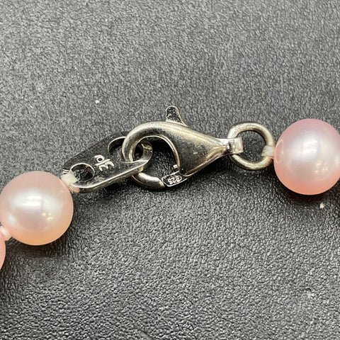 Sterling Silver 925 Pearl Jewelry Lot 6 Pieces Necklaces Bracelet Pink White