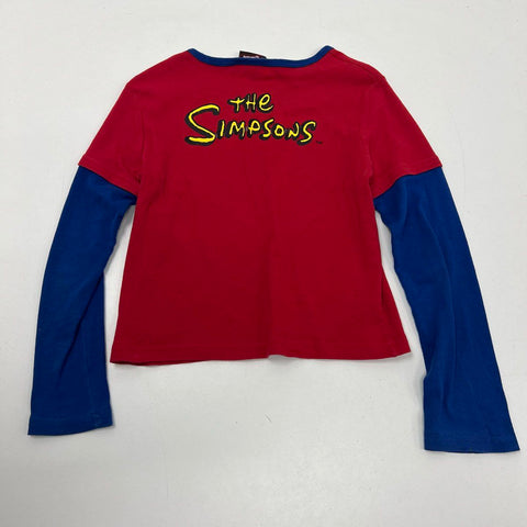 Vintage 2002 The Simpsons Family Graphic Y2K Layered Long Sleeve Shirt Sz L