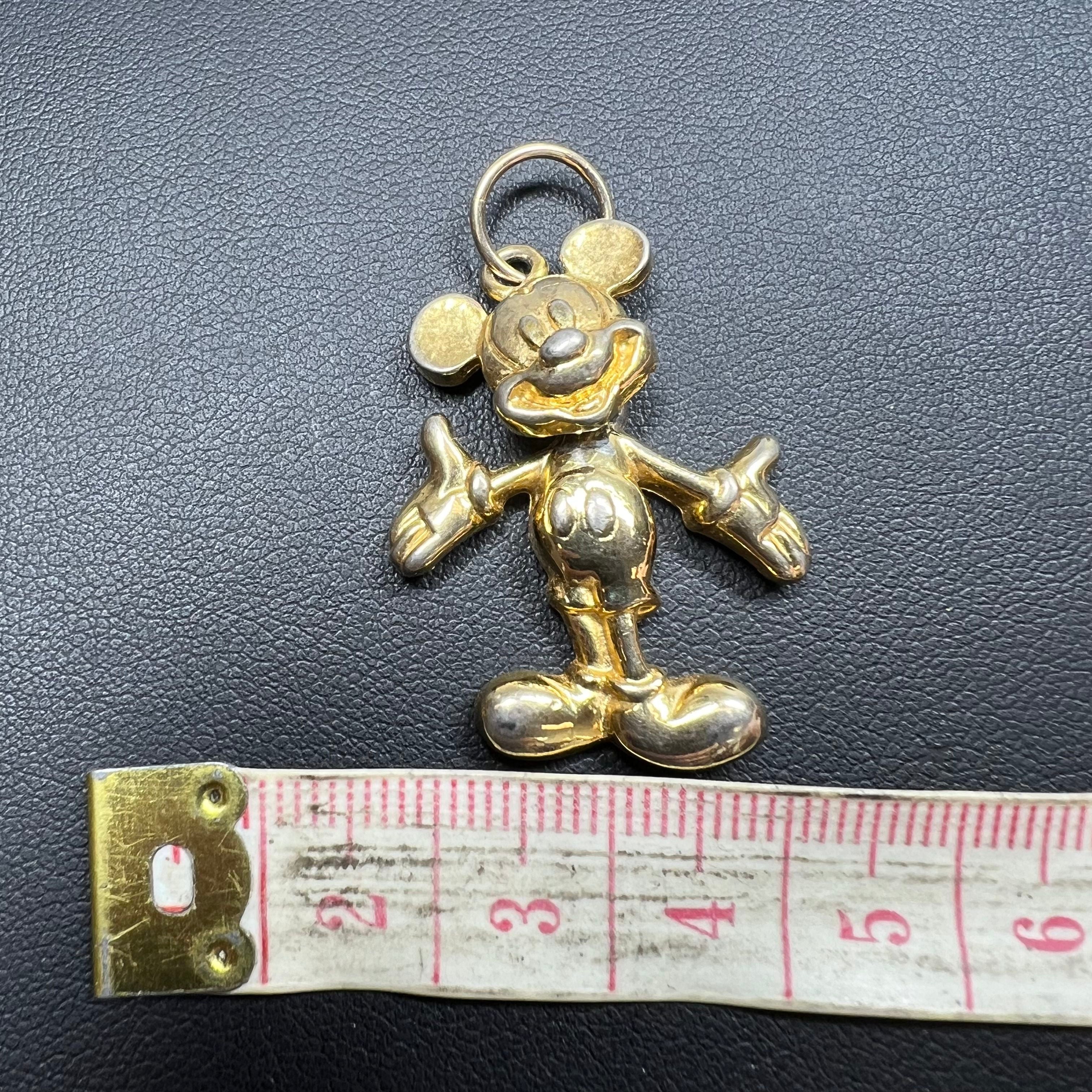 Articulating Mickey Mouse Pendant Gold Tone