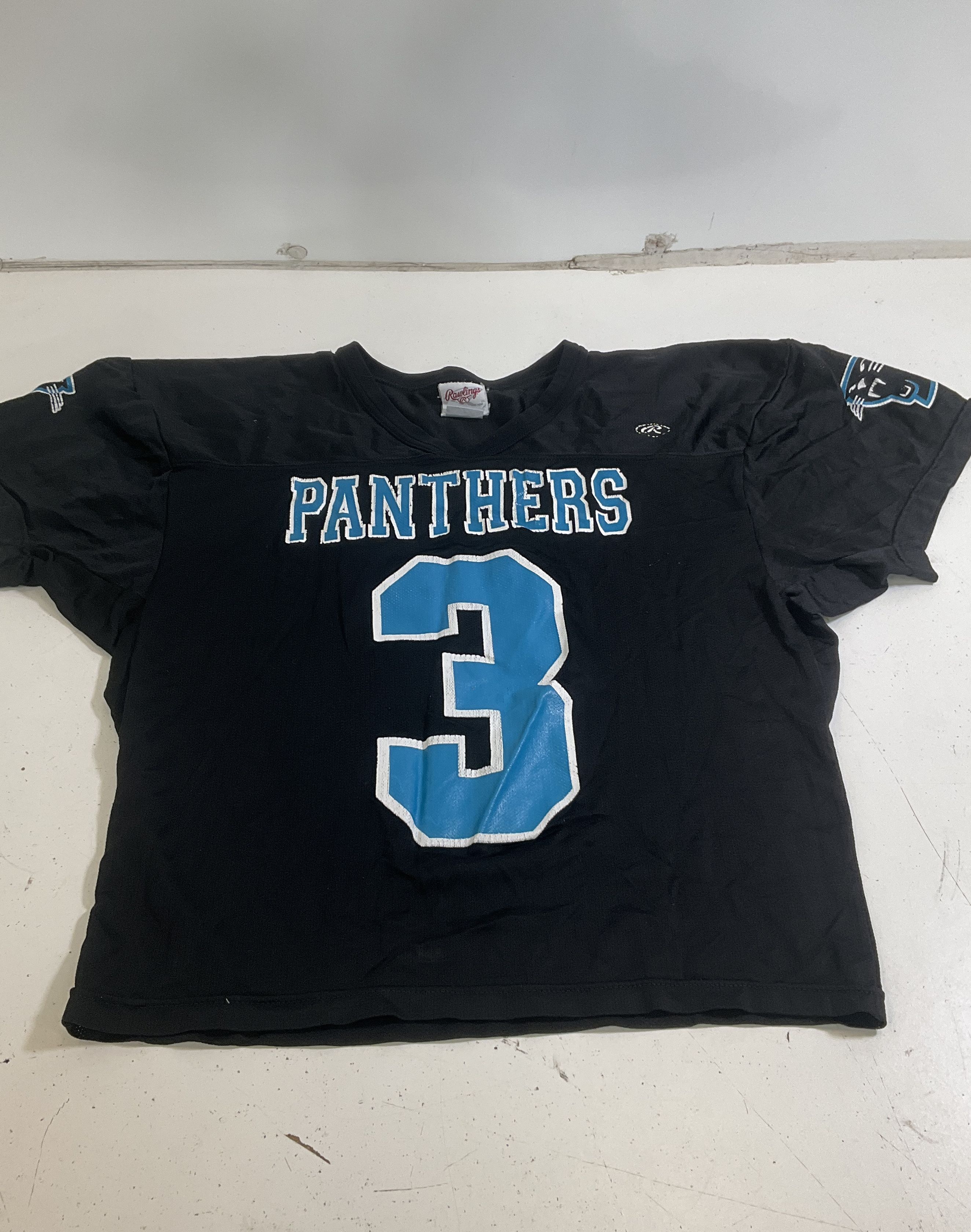 Vintage 90s NFL Football Jersey Lot 2 Panthers Broncos Rawlings Wilson