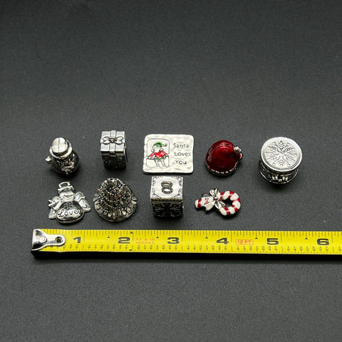 Christmas Holiday Jewelry Lot 80+ Pieces Magnetic Snowman Tree Charms Trinkets