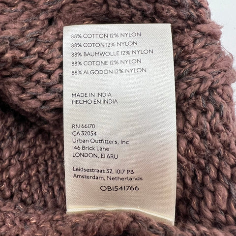 Free People Brown Cable Knit Turtleneck Sweater Tunic Dress Womens XS