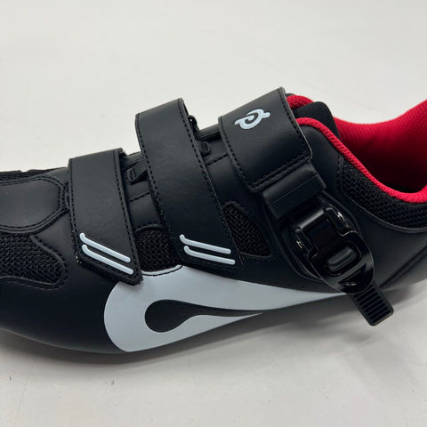 Peloton Cycling Shoes Black Red w/ Cleats OG All DS Size 45