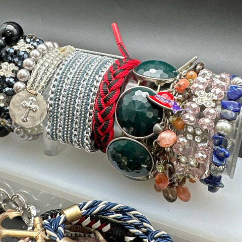 Vintage to Modern Mixed Costume Jewelry Lot of 40 Bracelets Bangles Beaded