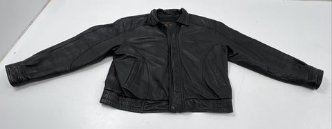 Reed Men's Black Leather Bomber Jacket Vintage Insulated Thinsulate Sz 46