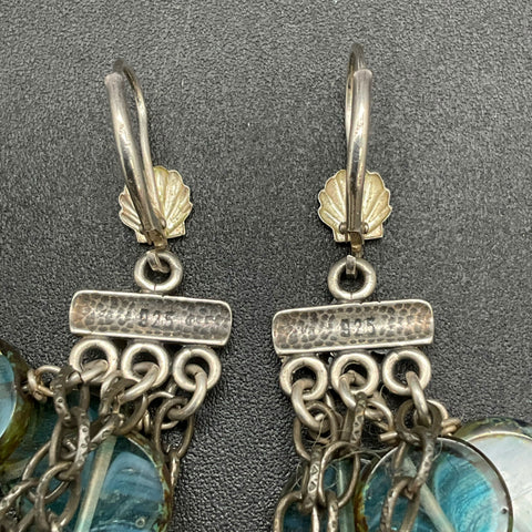 Vintage LFK Austrian Crystal Necklace & Earrings Set Sterling Silver Clasp 925