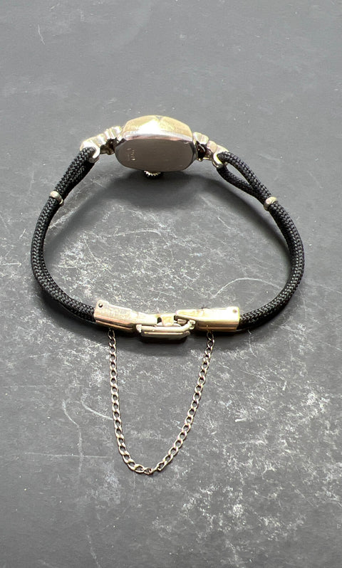 Vintage Gruen 14K White Gold Diamond Cocktail Watch For Parts Repair Womens