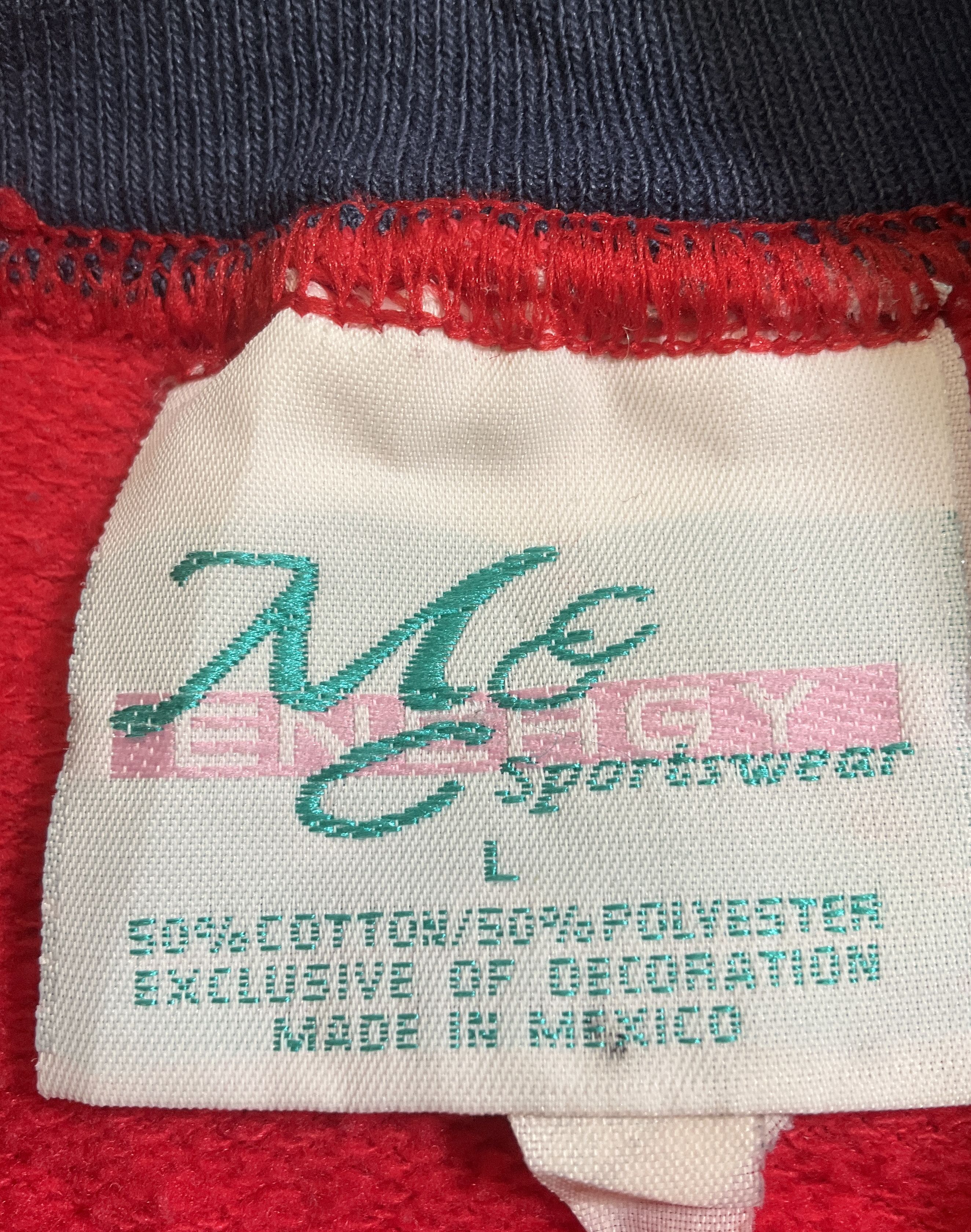 Vintage 90s Mei Sty'le Red Dog Embroidered Applique Crewneck Sweatshirt L