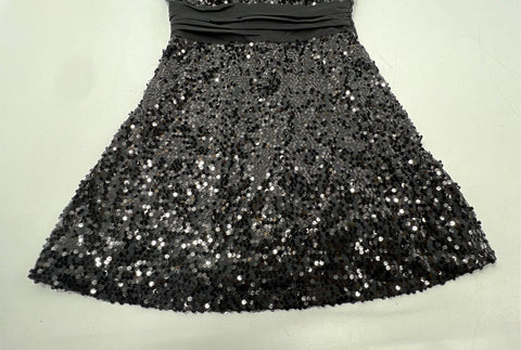 Maloom Women's Black Sequin Empire Waist Mini Cocktail Dress Sz 12 NWT