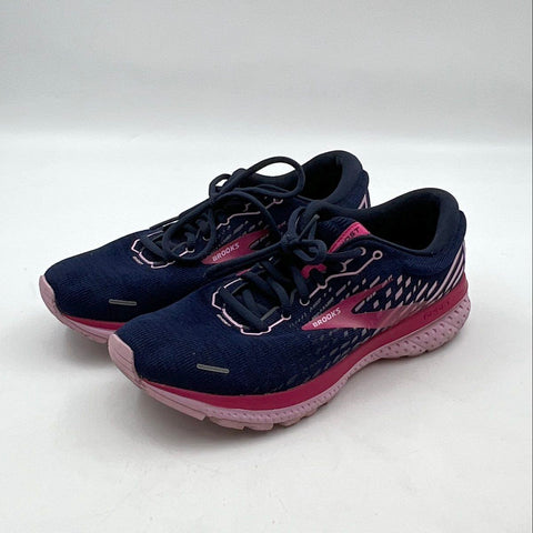 Brooks Ghost 13 Navy Blue Pink Women's Running Shoes Sneakers Size 9