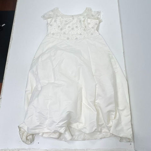Vintage Y2K Kathryn Lacroix Beaded Floral Wedding Dress Gown A-Line Sz 26