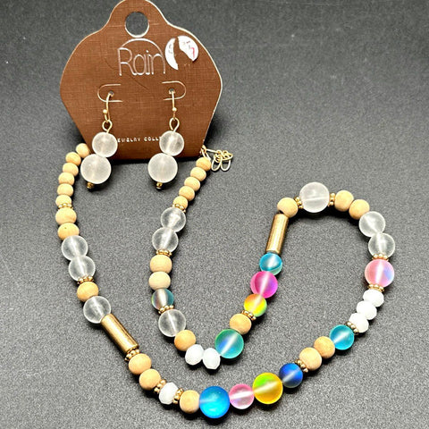 Rain Jewelry Bohemian Statement Beaded Necklace Lot 4 Necklaces 1 Pair Earrings