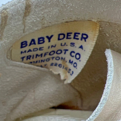 Vintage Ideal Baby Shoe & Baby Deer White Leather Walking Shoes Lot Sizes 2 3