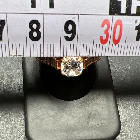 Vermeil 925 Sterling Silver Rose Gold Tone Rhinestone Ring Size 11