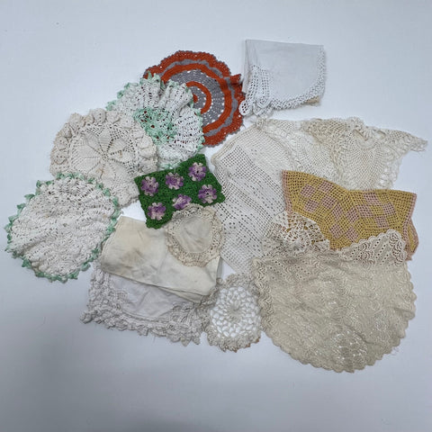 Vintage Lot 15+ Handmade Crochet Lace Doilies Linens Farmhouse Decor Craft