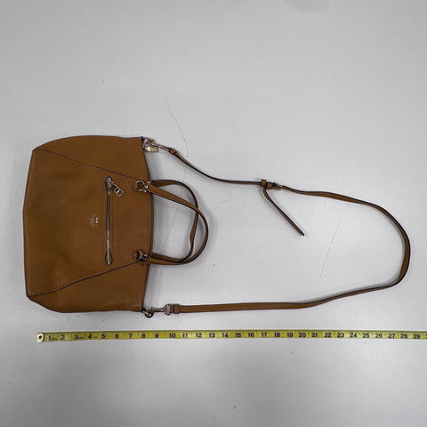 Coach Yellow Pebbled Leather Kelsey Satchel Crossbody Bag Silver Hardware