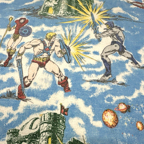 Vintage 80s Masters of the Universe He-Man Skeletor Fleece Blanket Throw 60x44