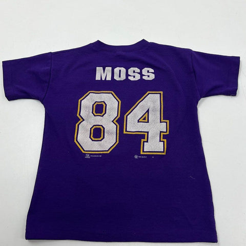 Vintage 90s Sport Attack Vikings Randy Moss #84 Purple NFL Jersey Kids Youth