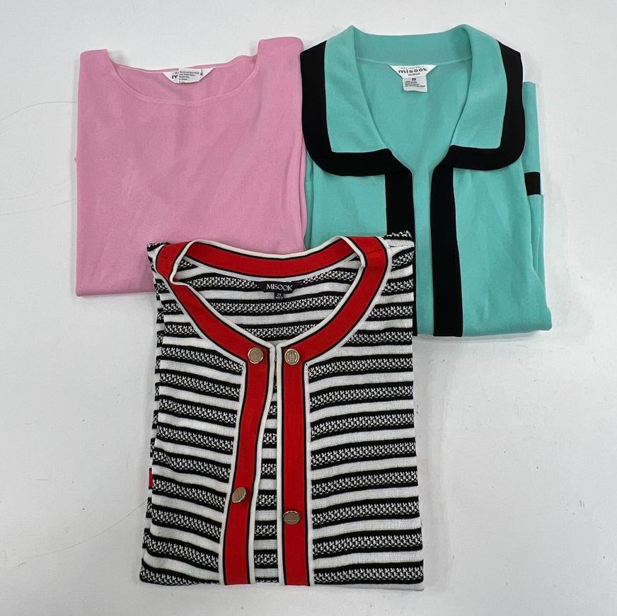 Misook Multicolor Lot of 3 Knit Top Sweater Duster Cardigan Women's 2X