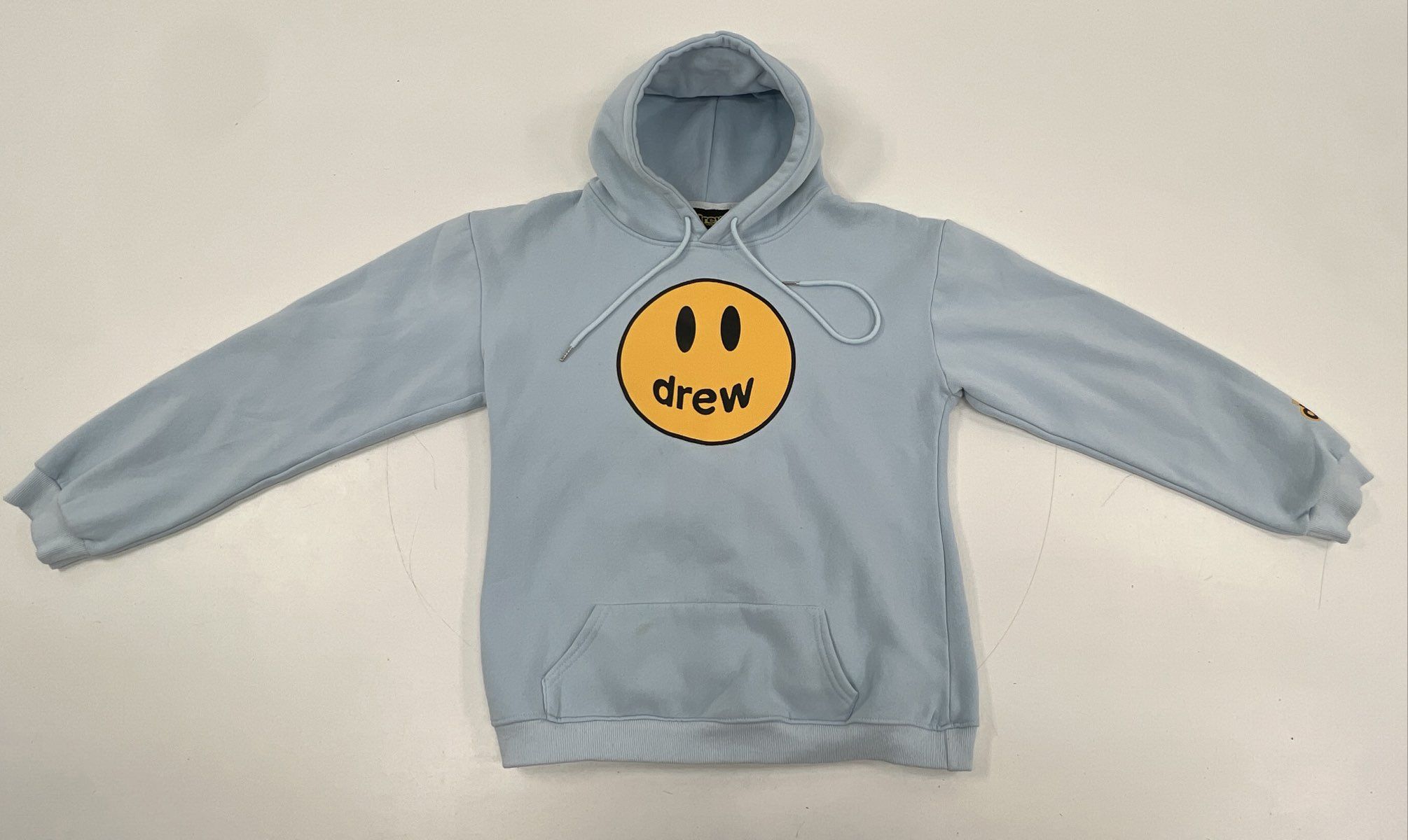 Drew House Men's Light Blue Mascot Smiley Face Hoodie Logo
