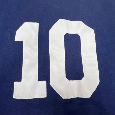 Majestic Vintage 90s Atlanta Braves #10 Chipper Jones MLB Jersey Navy Blue L