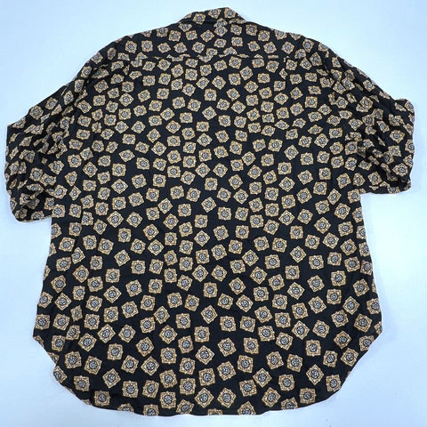 Vintage 90s Guess Marciano Geometric Print Button Up Shirt Made in USA Sz M